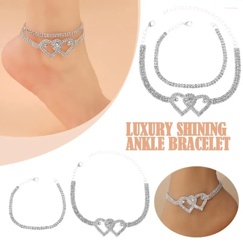 Enkelbanden Strass Ketting Voor Vrouwen Luxe Shining Enkelband Op Been Vrouwelijke Bruiloft Sieraden Mode Voet Meubi P4W9