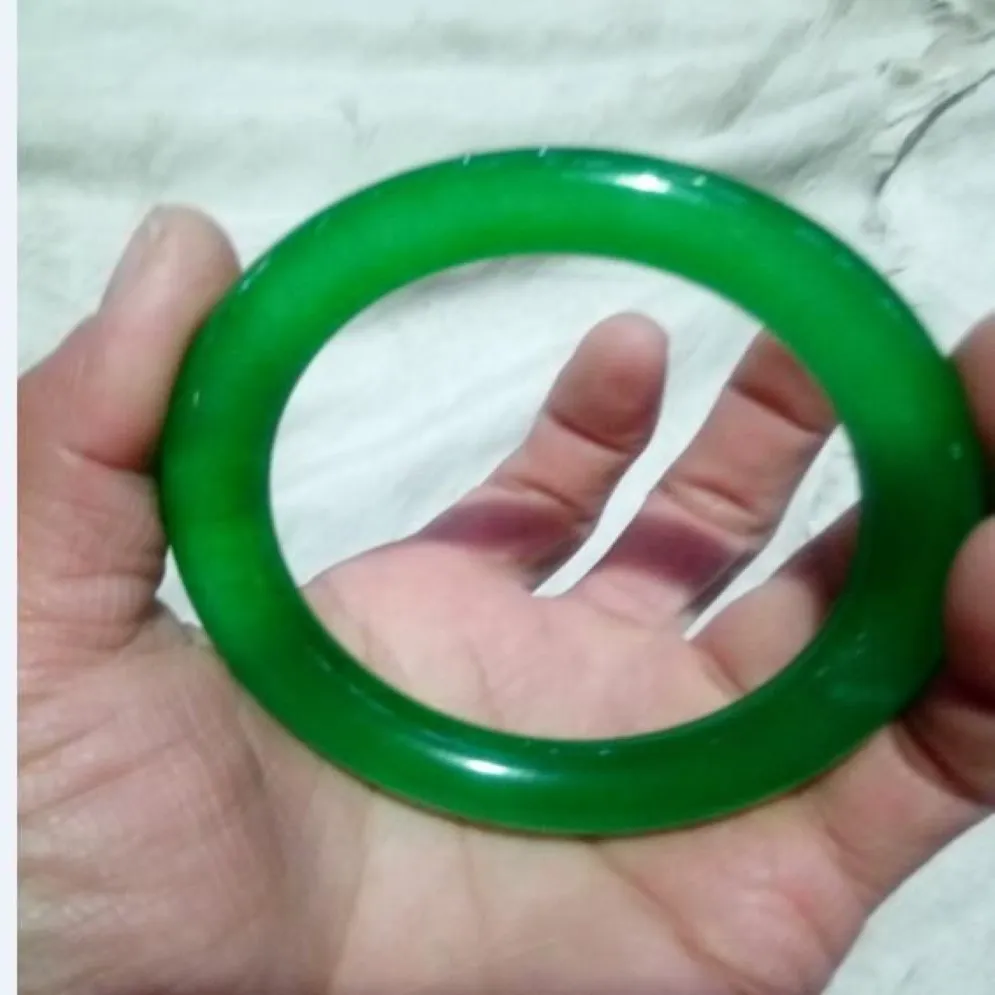 56--60mm IMPERIAL GREEN NATURAL JADE BANGLE JADEITE BRACELET CHARM JEWELRY190I