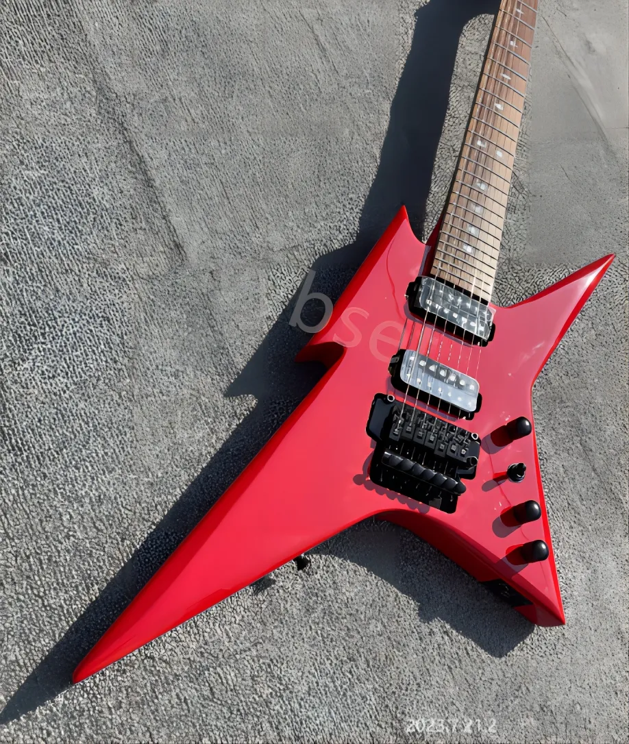 ギター DeliciousTaylormade BeeAround Rosso LTD DHgate.com:Red Electric Guitar, Reverse Headstock, Yellow