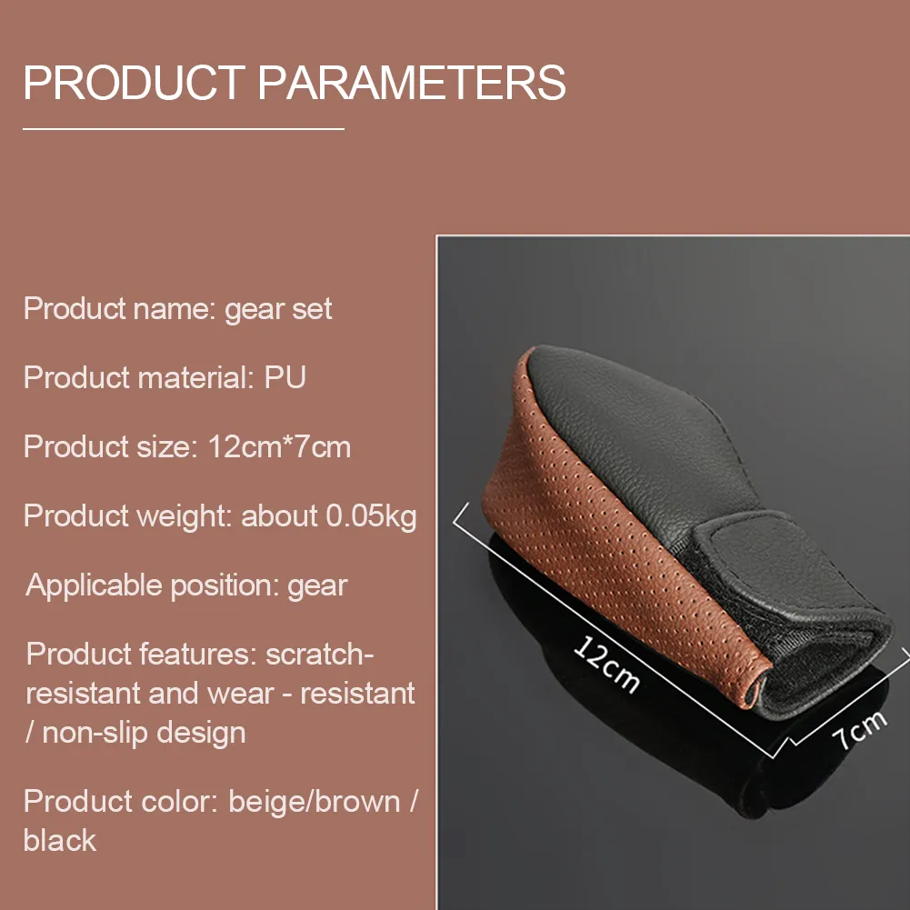 Handbrake Cover, Universal Gear Shift Knob Cover Set Non-Slip Handbrake Protector Cover Breathable Car Shifter Gear Hand Brake Cover For