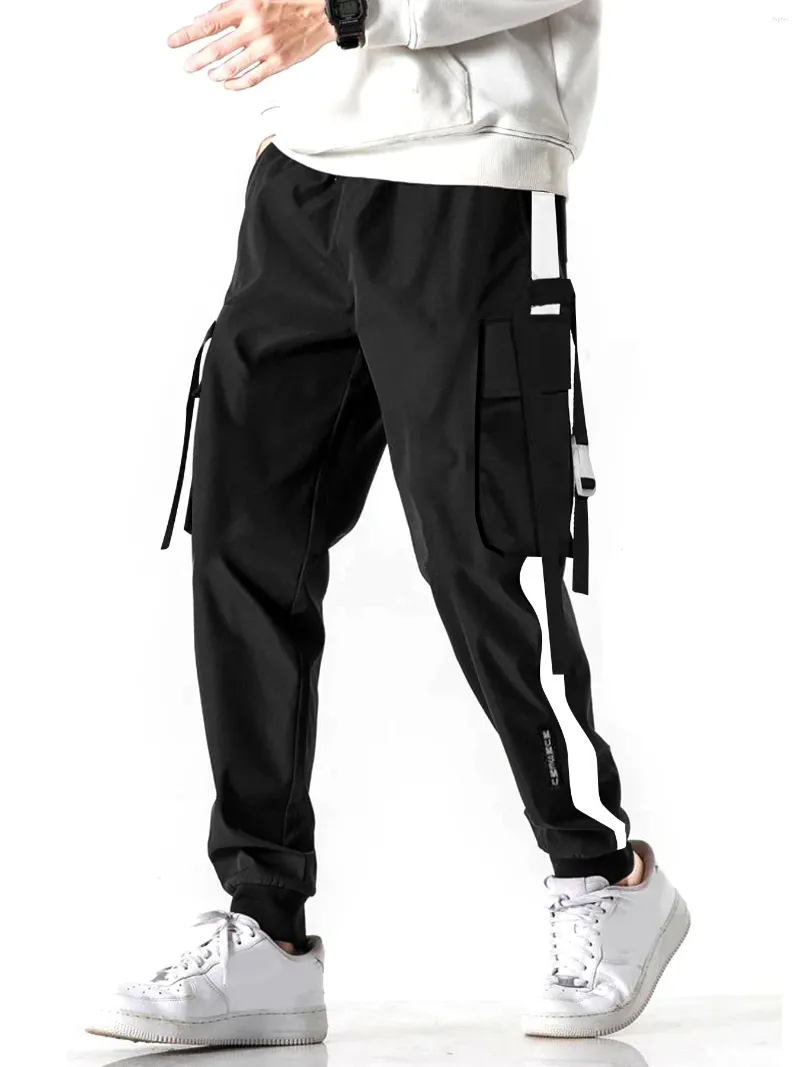 Mäns byxor pants porslin mode last män sömmar rep korsett ins löst hip-hop casual