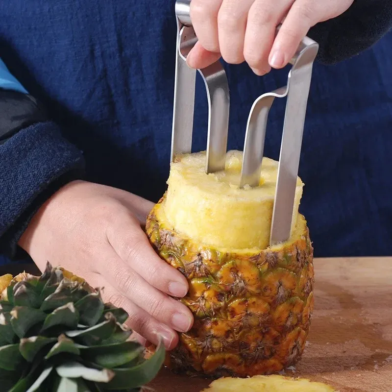 Éplucheur d'ananas en acier inoxydable, facile à utiliser, accessoires trancheurs d'ananas, couteau à fruits, coupe-carottier, outils de cuisine, 1 pièce, 2024