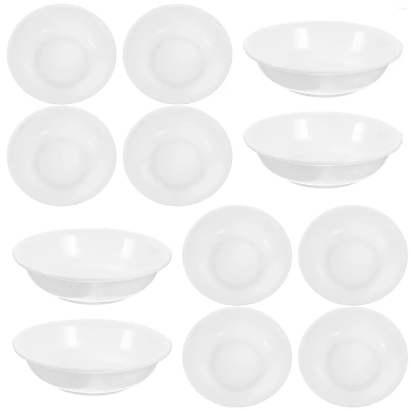 Assiettes 12 pcs pour l'assaisonnement Sauce de soja Pottery Pottery trempou rond petit vinaigre bols dessert blanc