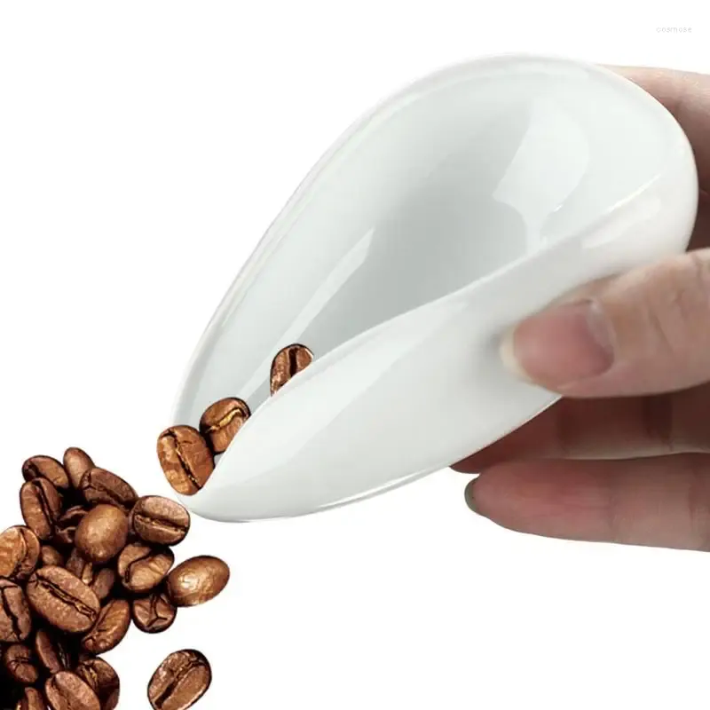 ティースクープコーヒー豆投与トレイの葉の投与量の重さのスクープノンスリップセラミックビーンコンテナ