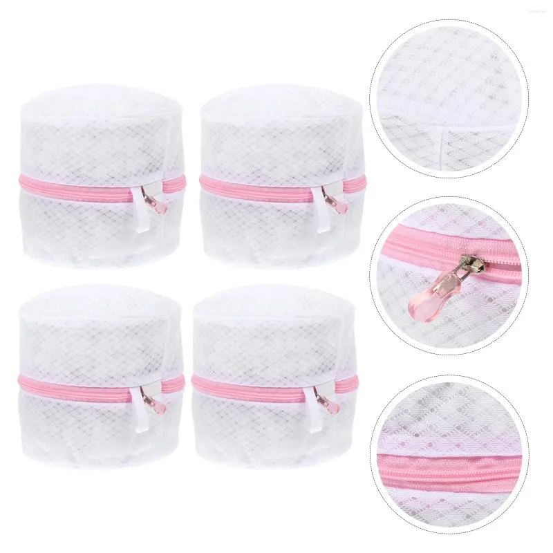 Çamaşır çantaları 4pcs polyester ağ yıkama yıkama koruyucusu çantası bal petek depolama kot çoraplar için fermuar ile depolama