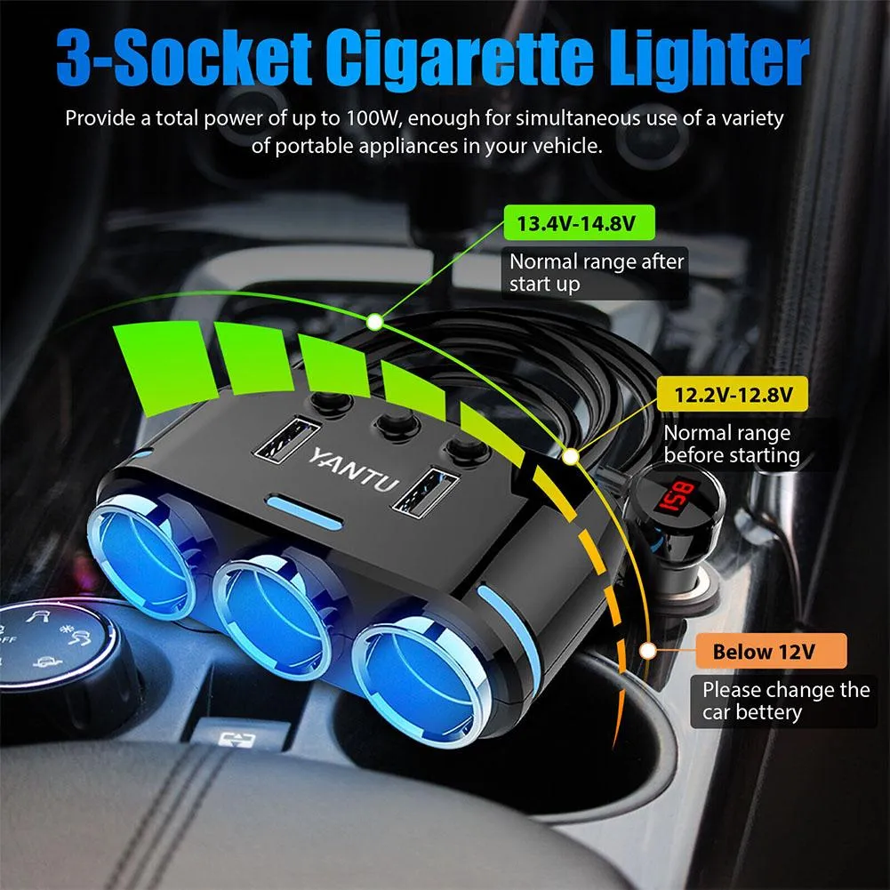 yantu cigarette lighter adapter YANTU Car 12V Cigarette Lighter Socket Splitter Plug Charger with USB and  LED Display from Dhgate Pumps