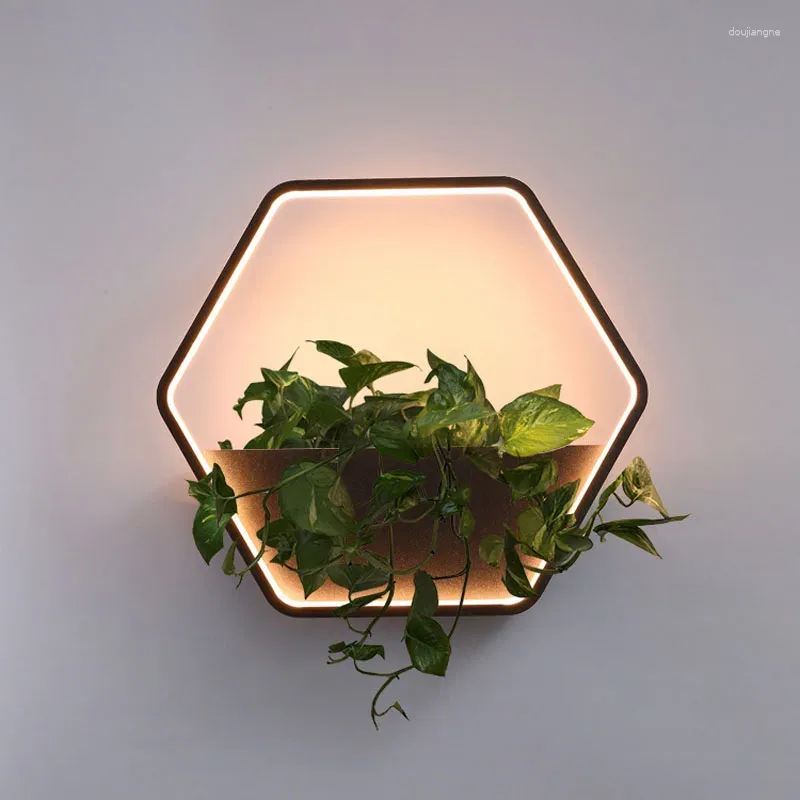 Lampada da parete per esterni impermeabili Ville Pareti esterne Cortili Piante verdi Giardini creativi in vaso Luci d'atmosfera a LED