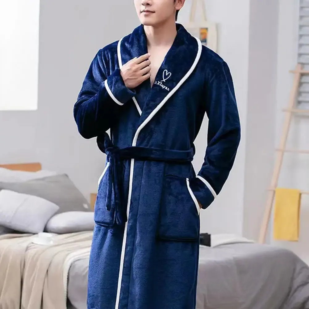 Mens House Coats And Robes ADR Mens Robe, Plush Fleece Hooded