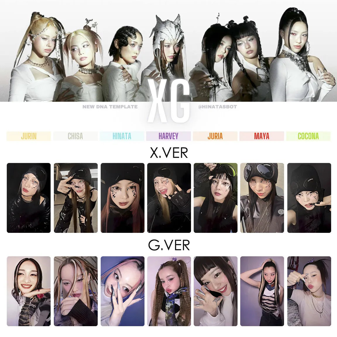 XG KCON ALPHAZ 1st Mini Album Photocards DNA LOMO Cards, JURIN