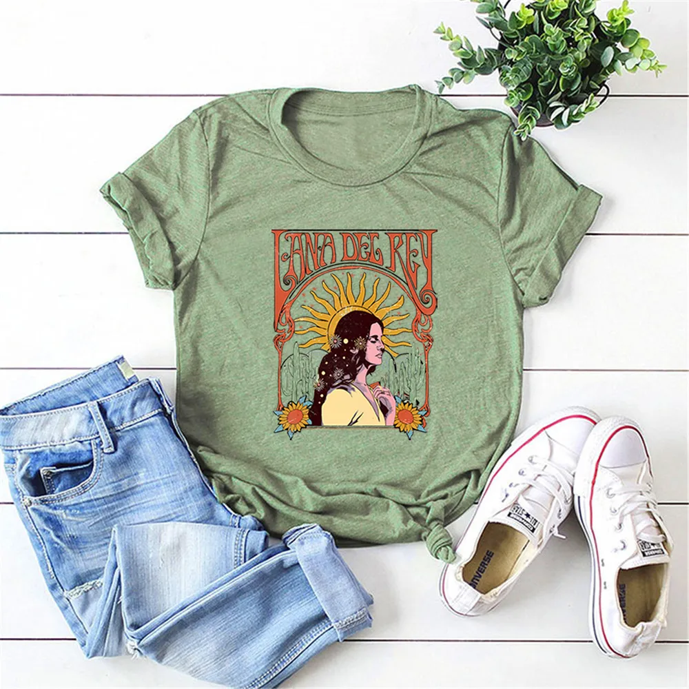 Lana Del Rey Vintage Harajuku Graphic xxxl t shirts - Retro