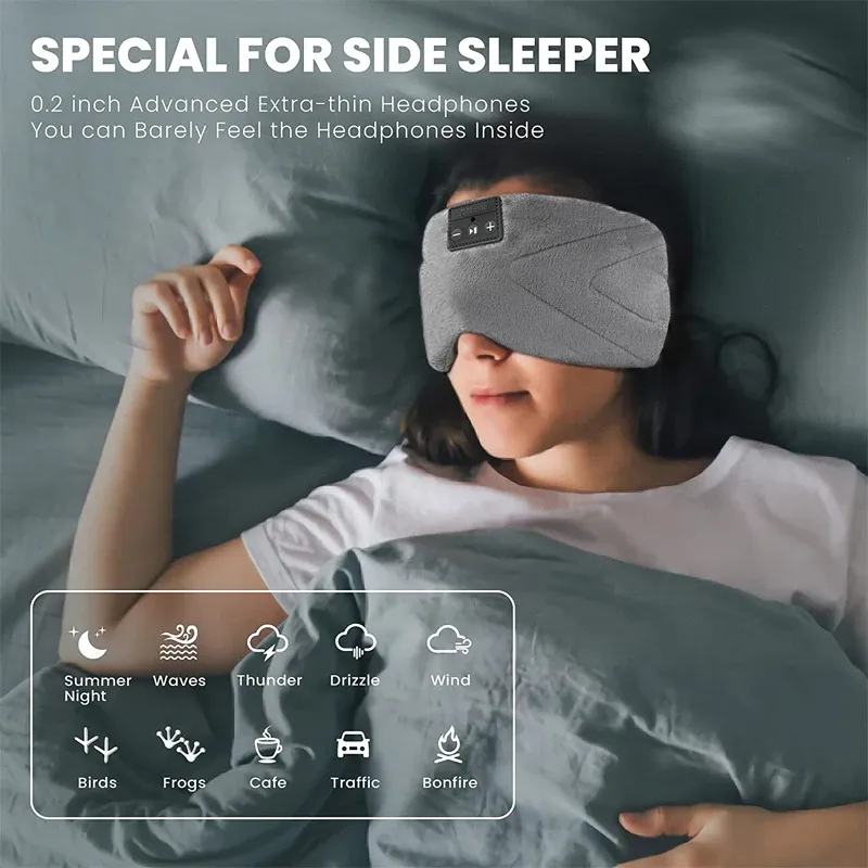 Headphones 5.2 Bluetooth Headset Sleep Mask 24 White Noise Shading Light Ice Feeling Ultrathin Lining Sleep Mask Noise Reduction