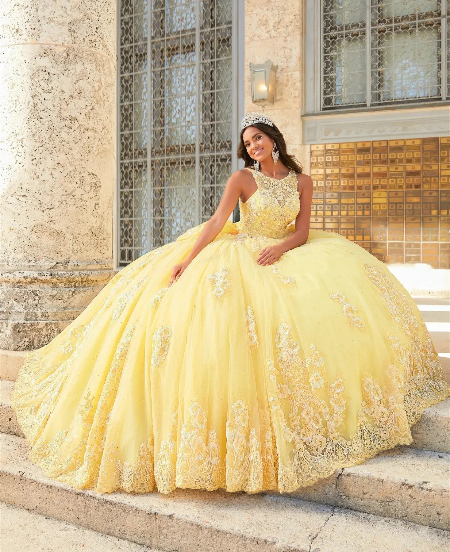 Quinceañera Dress Vestidos De Xv Color Amarillo Vestidos De