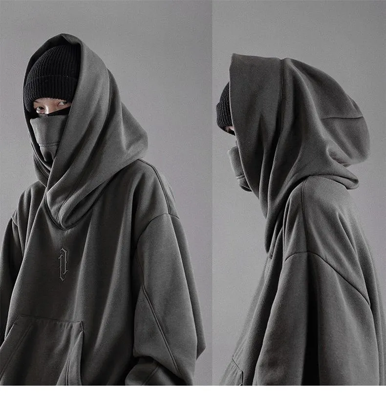QWEEK Hooded Sweatshirts Gothic Harajuku Pullover Hiphop