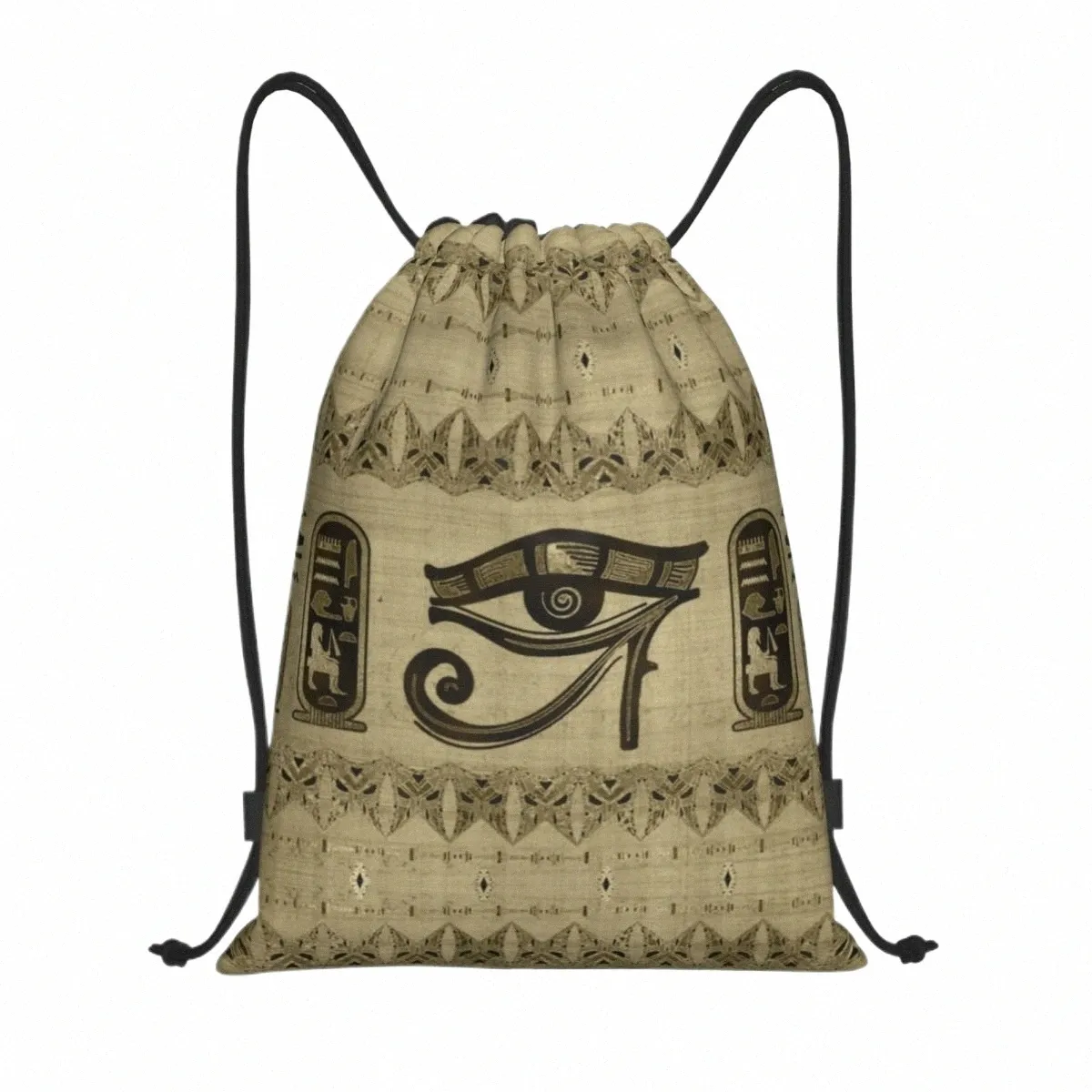 Oeil égyptien d'Horus Sacs à cordon Hommes Pliable Sport Gym Sackpack Ancienne Egypte Hiéroglyphes Formation Sacs à dos de stockage k0et #