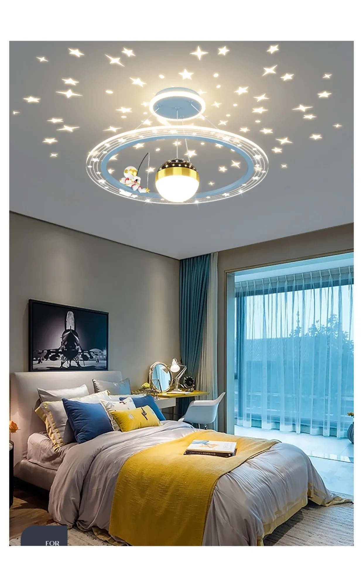 モダンなベッドルームシャンデリア：子供用の部屋、勉強、保育園、寝室