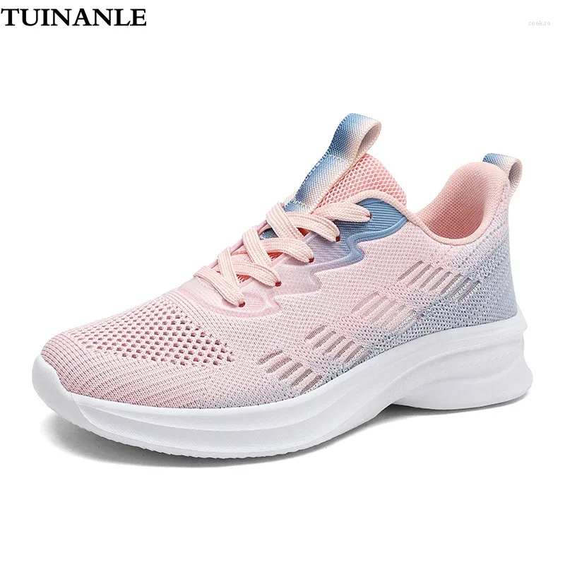 Casual Shoes Tuinanle Women's Sneakers Tennis Woman Sport Running Lace-Up Walking Mesh Breattable Zapatillas Mujer