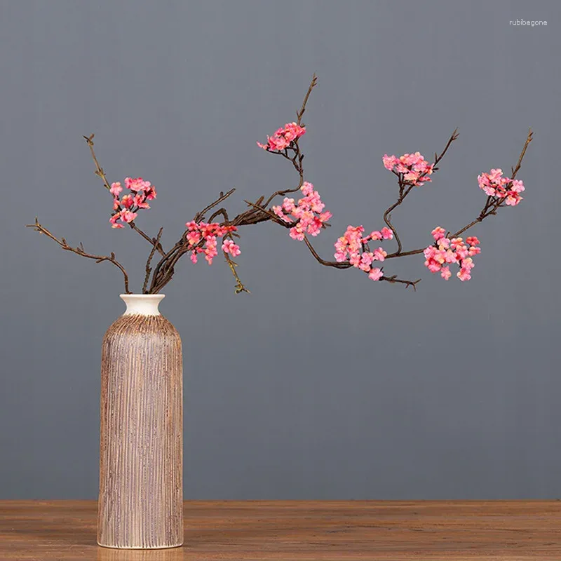 Fiori decorativi fiori di ciliegia artificiale ramo rattan branco fai da te decorazione fiore decorazioni per matrimoni piante finte sala casa