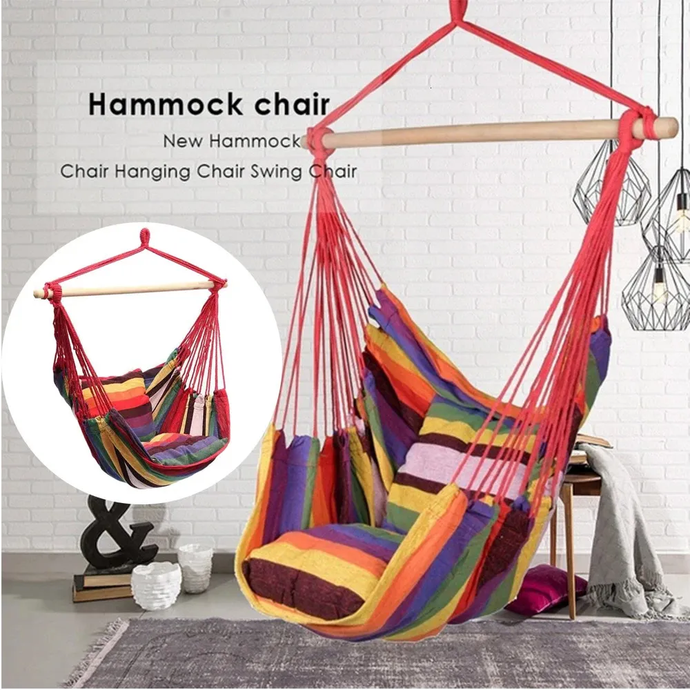 120 kg jardin chaise suspendue tissu Camping Corde lit chambre coucher le siège swing chaise hamac de hamac suspendu hamac swings 240417