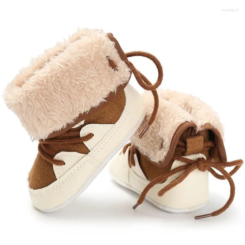 Bottes Toddler Carton d'hiver chaud Baby petite fille Chaussures Born Snekers Soue solide Soue / bébé / bébé fille / bottes berceau