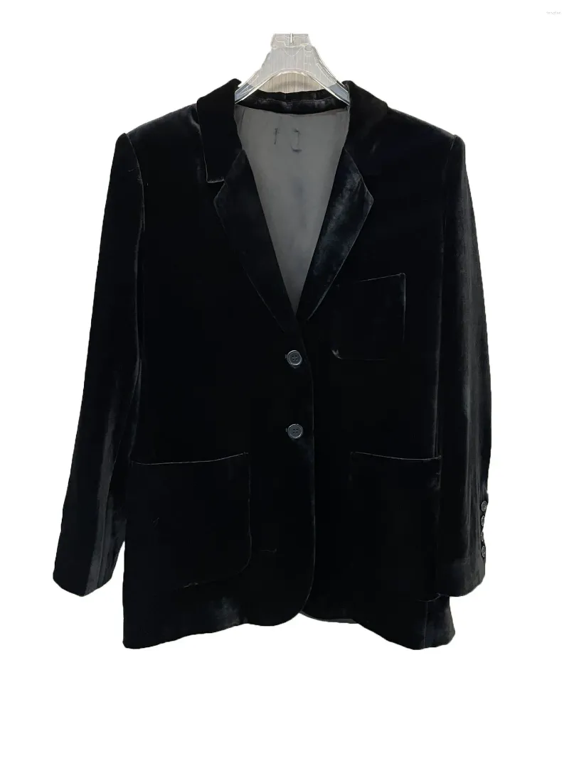 Women's Jackets Acetate Knot Back Velvet Suit Three-dimensional Tailoring Casual Fashion 2024 Fall 1012