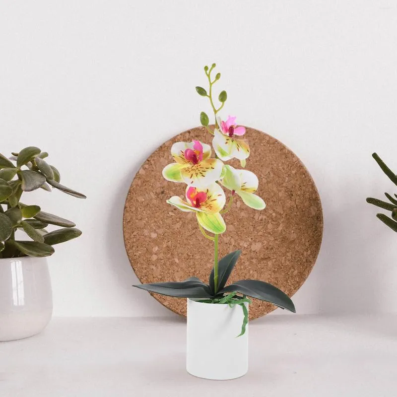 Декоративные цветы бонсай искусственные растения на рабочие столы для горшков Реалистичная орхидея цветочные изделия.