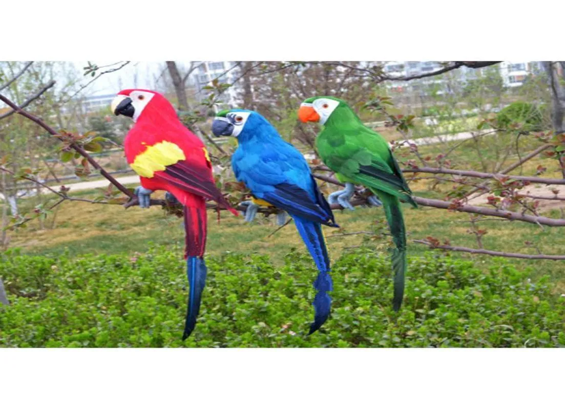 Pièces multicolore faux perroquet à plumes à plumes de bureau décorations de jardin 4562120