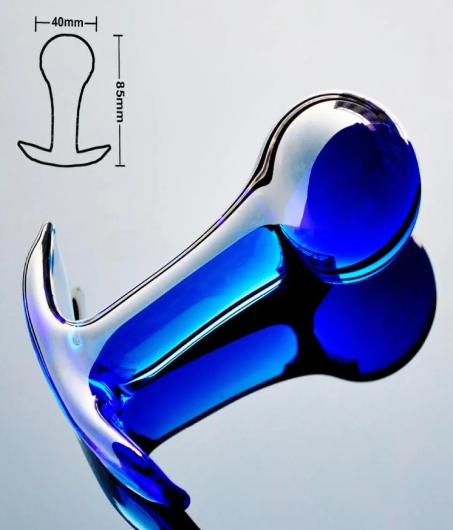 40 mm Pyrex Glass anale Dildo Butt Crystal Crystal Vagina Ball Penis Falso Masturbazione Fine Sex Toys per donne Uomini Gay S926495269