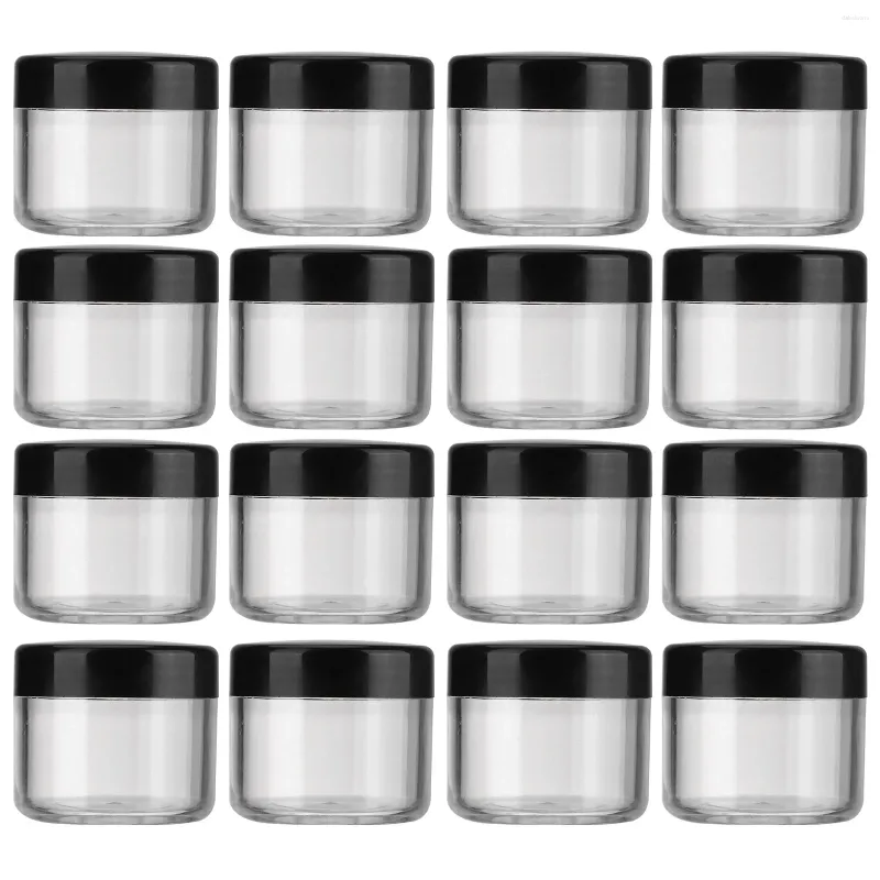 Speicherflaschen 20 PCs Creme Jar PP -Abdeckbox Plastikbehälter rund klare Jars Creme Probe