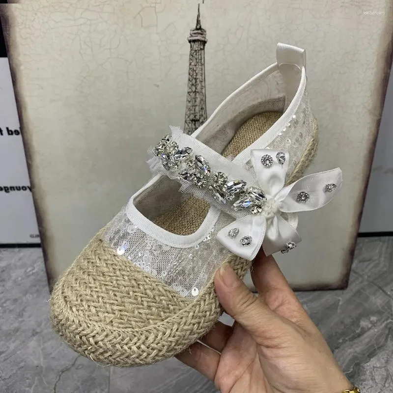 Casual Shoes Summer Women Flat Plus Size Rhinestone Bow Fashion Sandals Designer Loafers Causal Mullers