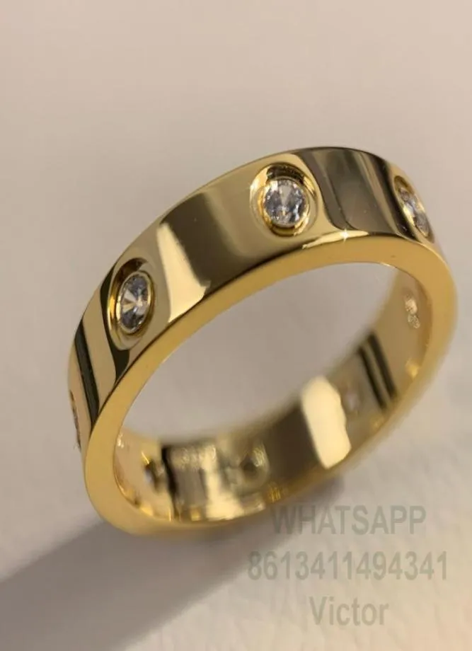 Love Ring 8 Diamonds 36mm V Gold 18K Material kommer aldrig att blekna smalt ring lyxmärke officiella reproduktioner med counter box co1804782