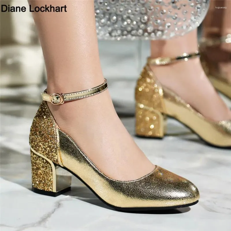 Платье ботинки золотые серебряные женщины насосы платформы 8 см. Шпик высокие коренастые каблуки