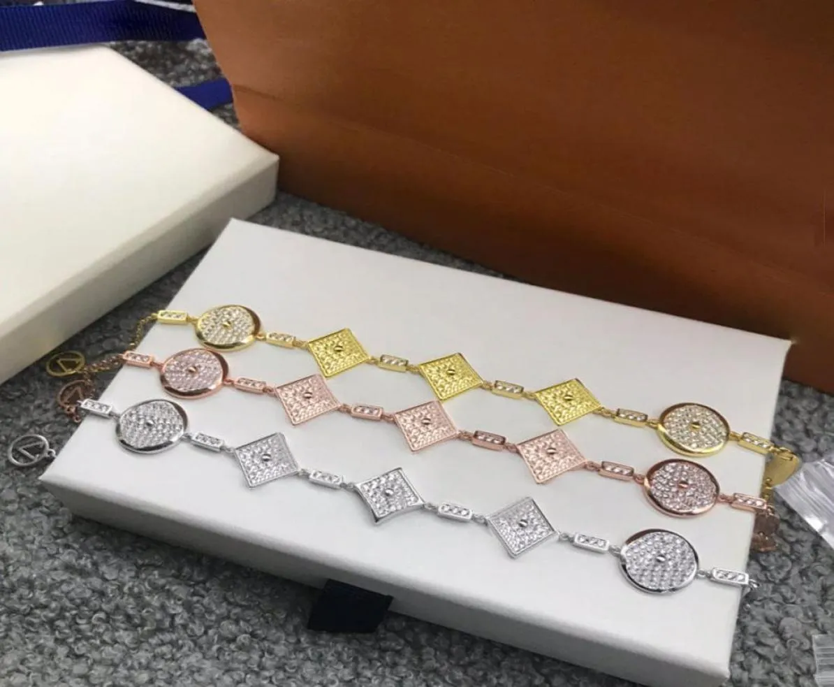 Bracelet designer Nouveaux arrivants bracelets de charme brillants au soleil Highend Elegant Classic Chain Fashion Jewelry 3 Colors Hig8055267