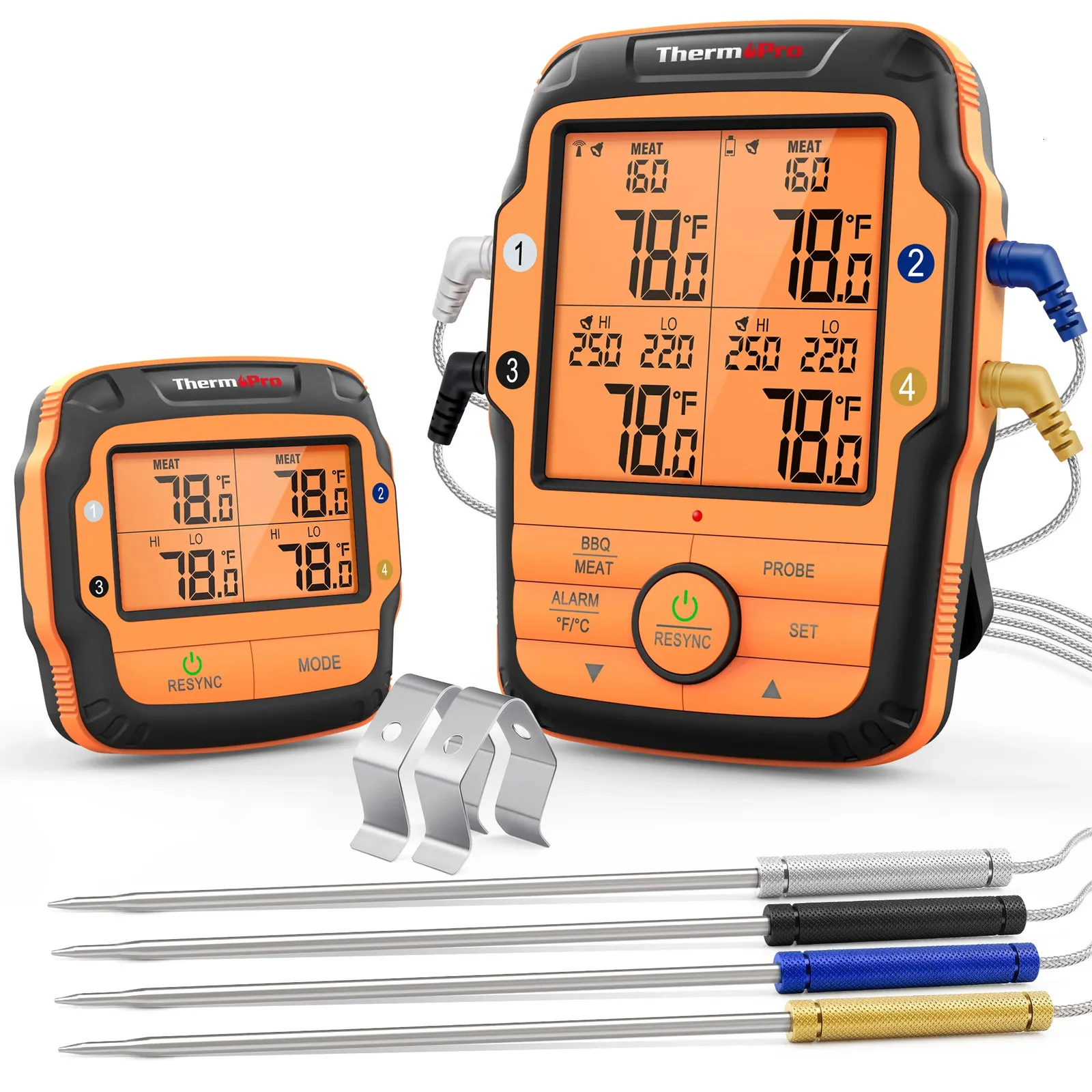 Thermopro TP27C 4 Problèmes de viande 150m Thermomètre de cuisson numérique sans fil Thermomètre pour le thermomètre à four à viande 240423