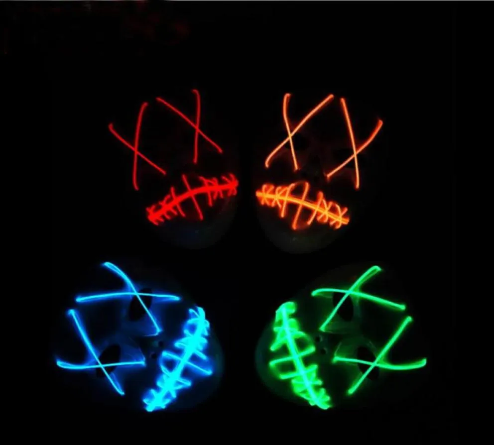 Halloween Mask LED Light Up Party Masks the Purge Election Year Great Funny Masks Festival Cosplay Costume Supplies Glow in Dark G9971984