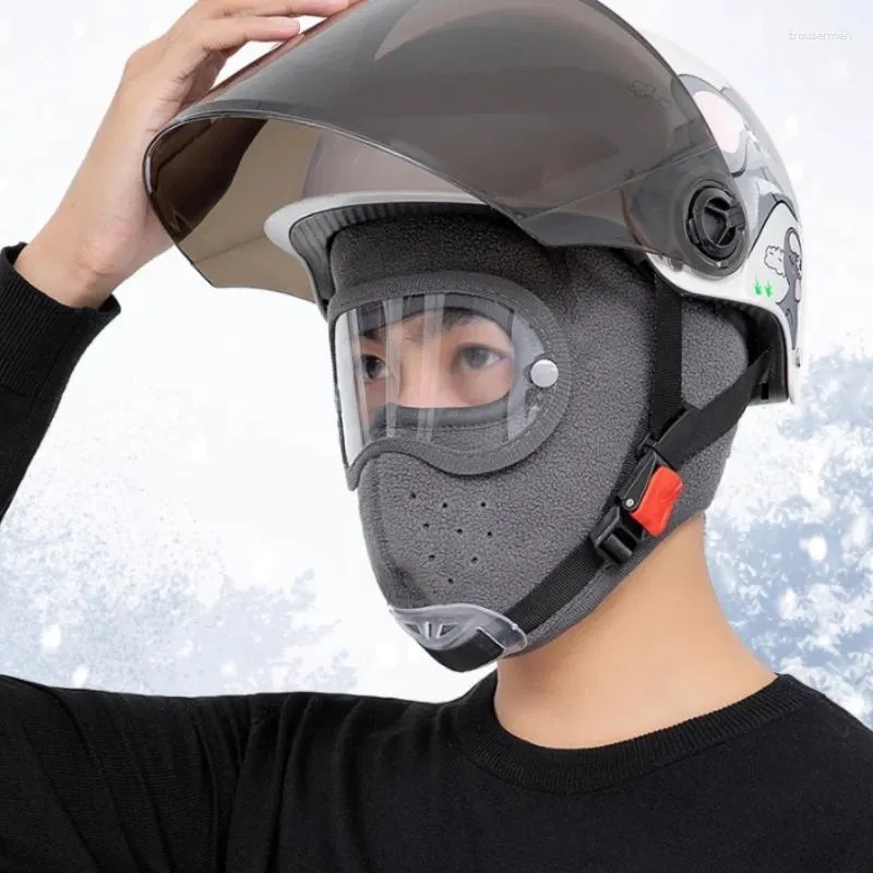 ベレー帽の男性風力防止アンチダストフェイスマスクサイクリングスキー通気性マスクフリースシールドフードキャップとゴーグルバラクラバ