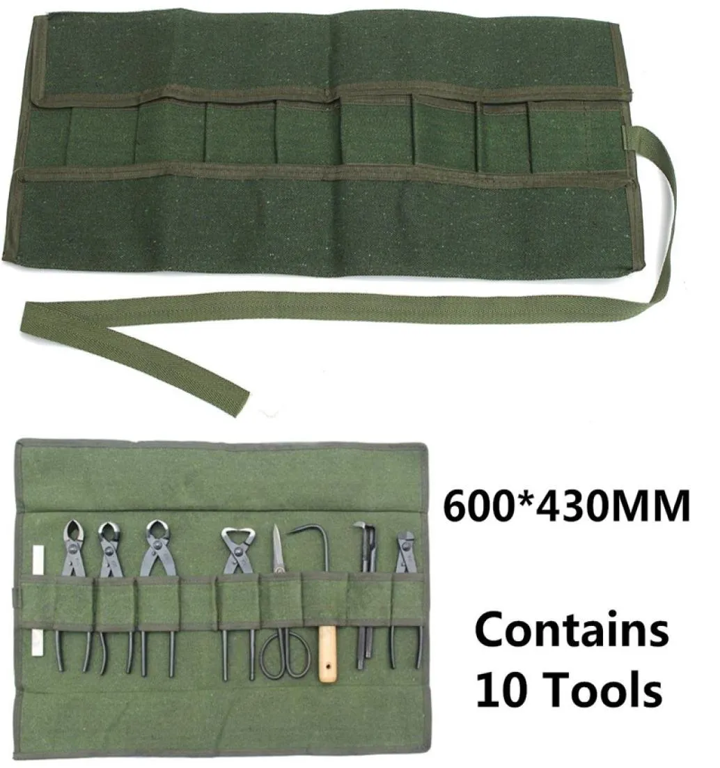 Green Green giapponese Bonsai Pacchetto di stoccaggio Roll Roll Garden Repair Tool Pinza Scissori Strumento Strumento Strumento SET CASA SECCHIO 9567029