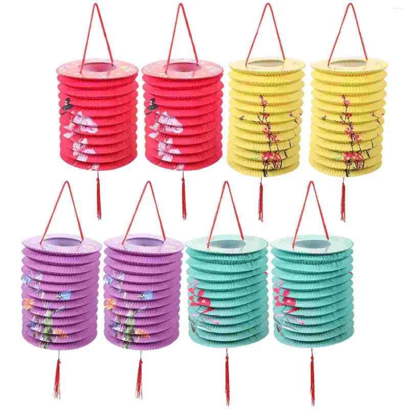 Tischlampen Klapppapier Laternen dekorativ hängende Quastenszene Anhänger Buntes Festival