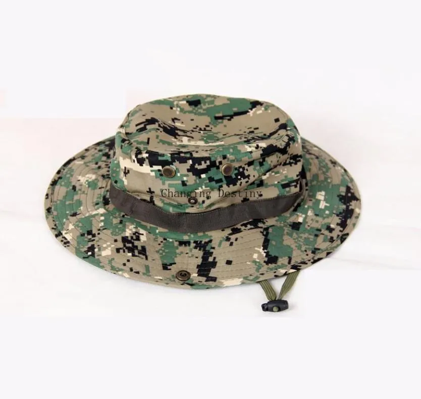 Cloches Sun Hat Panama Bucket Flap Oddychający BOONIE Multicam Nepalee Camuflage Hats Outdoor Fishing Wide Brim3237344