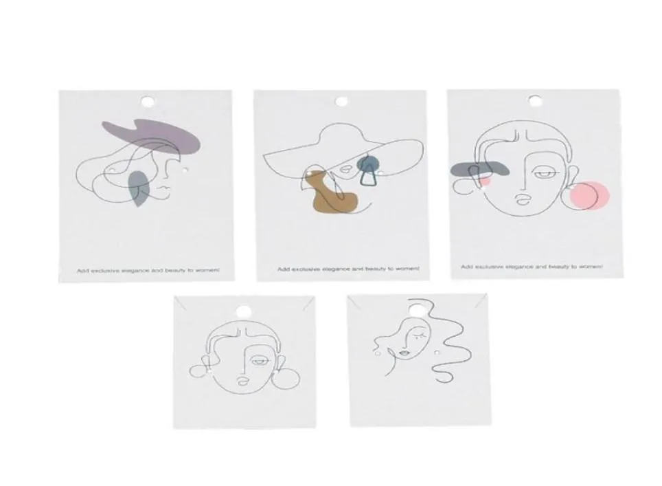 Mode 100pcslot Elegante Frauen Muster Ohrring Display Karten Halskette Schmuck Verpackungspapier Taghalter gemischte Grußkarten8591002