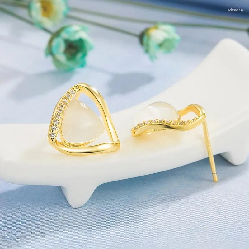 Orecchini per borchie 14k Oreno di gioielli con diamanti oro per donne Boemia Impegno irregolare AROS Mujer Oreja 14 K Box