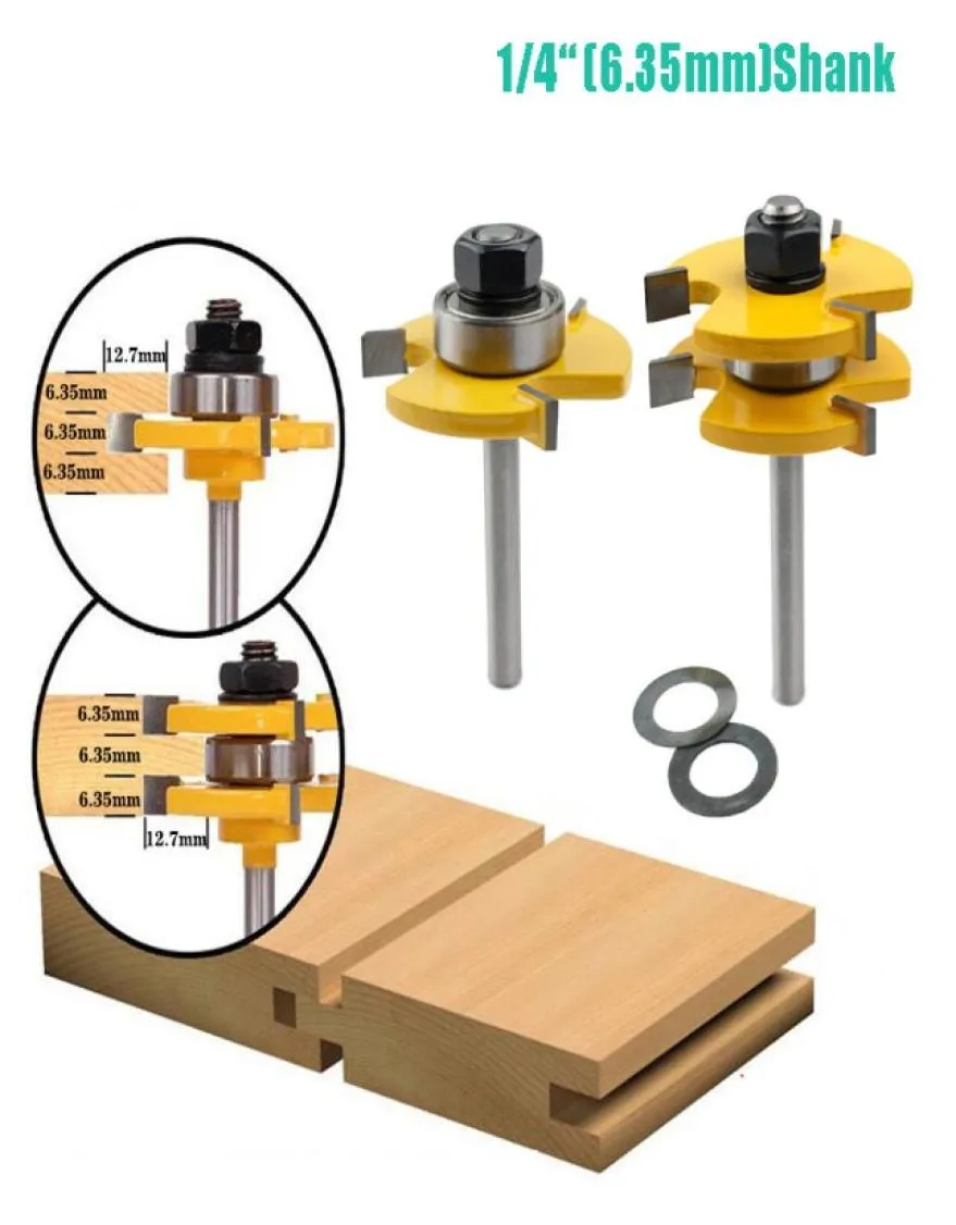 635mm14Quot Tongue Groove Joint Assembly Router Bit 34quot Stock Wood Milling Cutter Tool for Wood Working JKXB21037578400