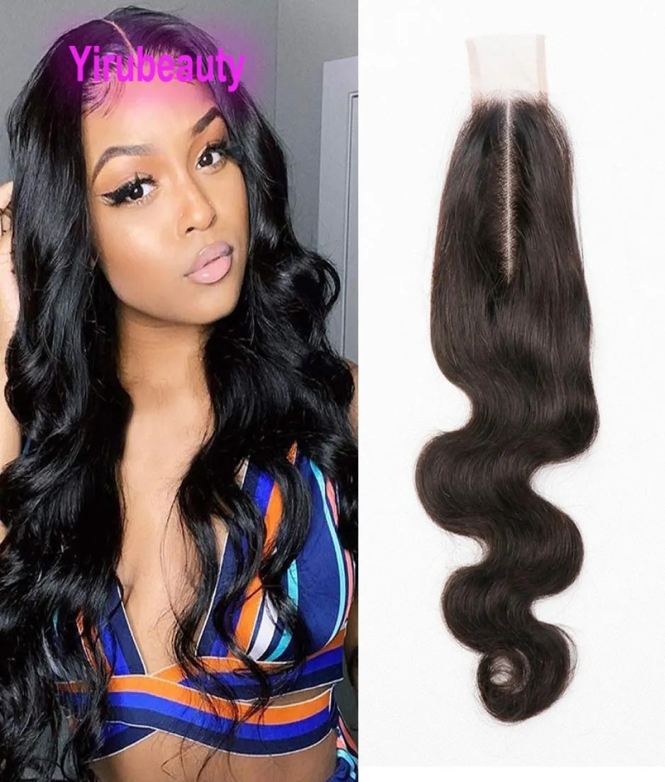 Indien 2x6 Clôture en dentelle Baby Hair Straight Wave Deep Yaki Partie médiane 1224 pouce Remy 100 Clôtures de cheveux humains Certes Yirub6914961