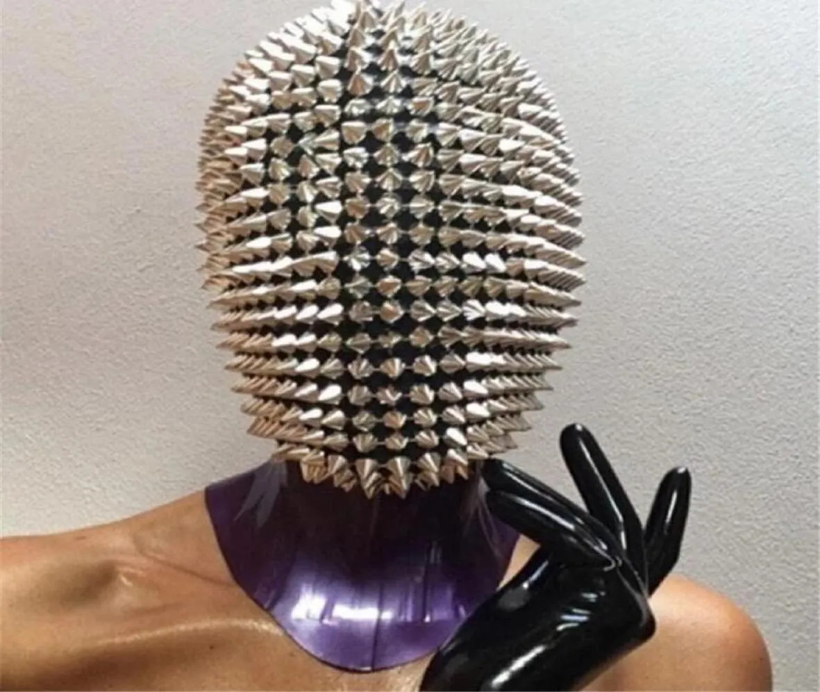 Halloween Punk Devil Mask Cosplay Rivet Death Masches Grim Reaper Cosplay Gold Silver Durian Nail Rivet Masches Halloween Masquerade M4054395