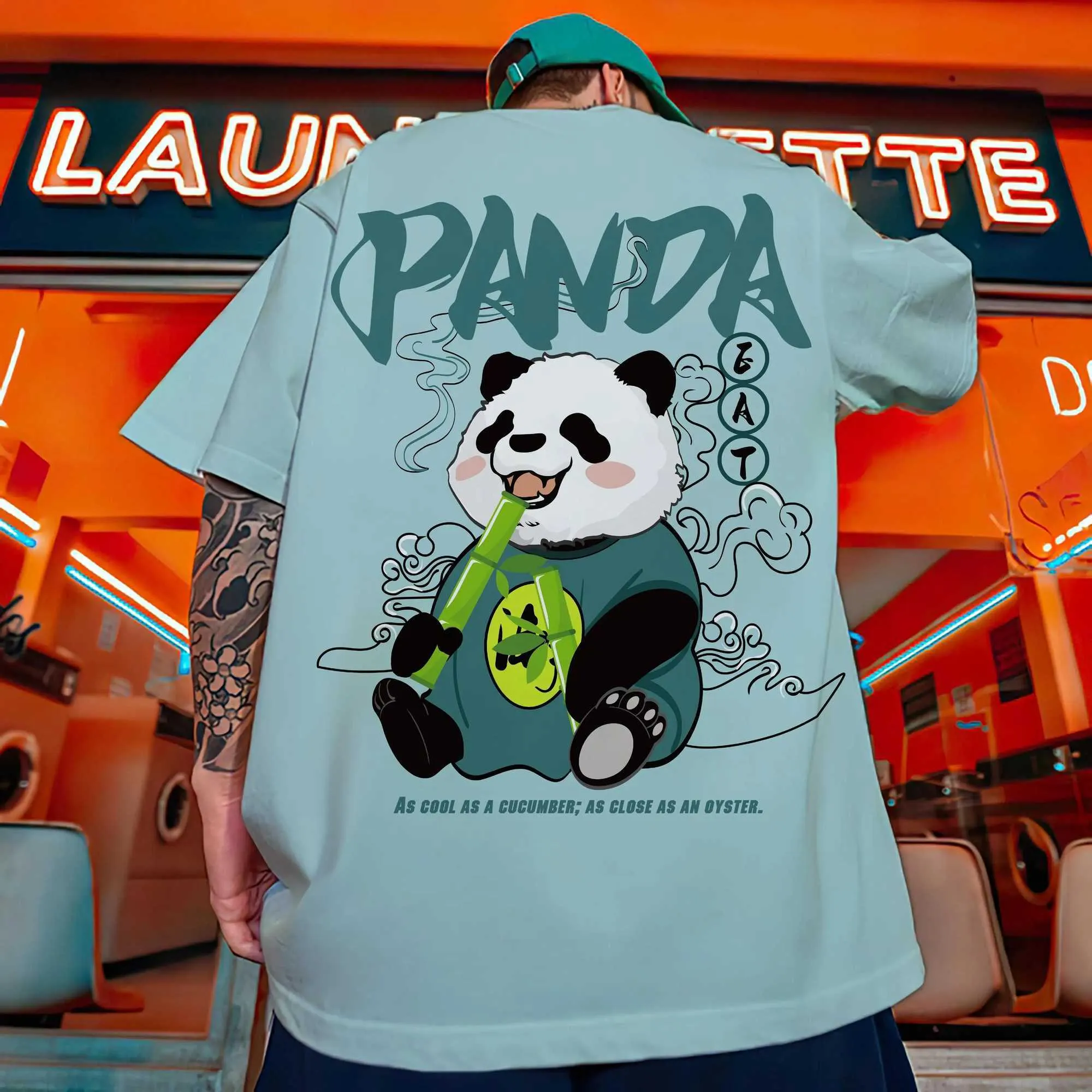 Men's T-Shirts Chinese New Year mens T-shirt 3D Panda print mens clothing Summer casual short sleeved top Loose oversized T-shirt Street T-shirtL2403