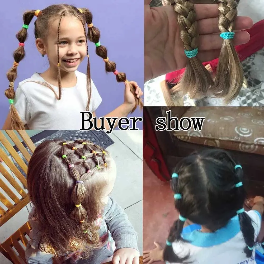 Akcesoria do włosów 100pcs/torba elastyczne opaski do włosów dziewczęta Dziecko trwałe włosy