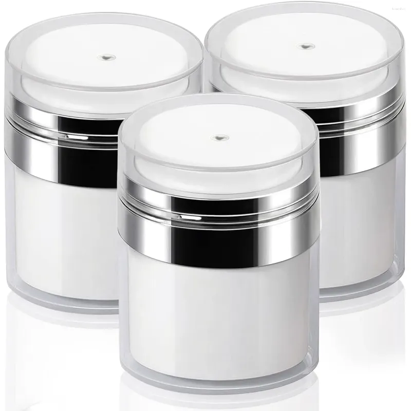 Storage Bottles Airless Pump Jar 0.5Oz/15ml Air Bottle Cream Moisturizer Container Vacuum Dispenser For Skincare Makeup Lotion