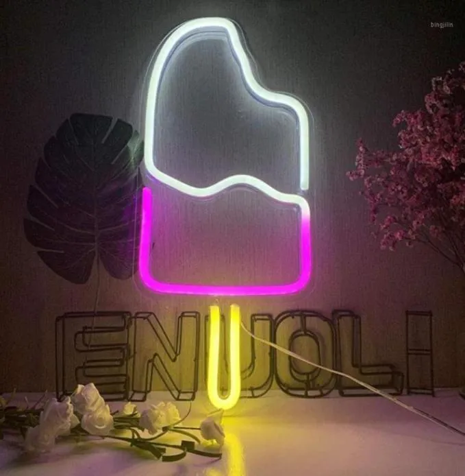Parti Dekorasyonu Led Neon Işık Akrilik Acrilik Backboard Lambası Popsicle Oyun Odası Yatak Odası Dekor Noel Hediyeleri5187026