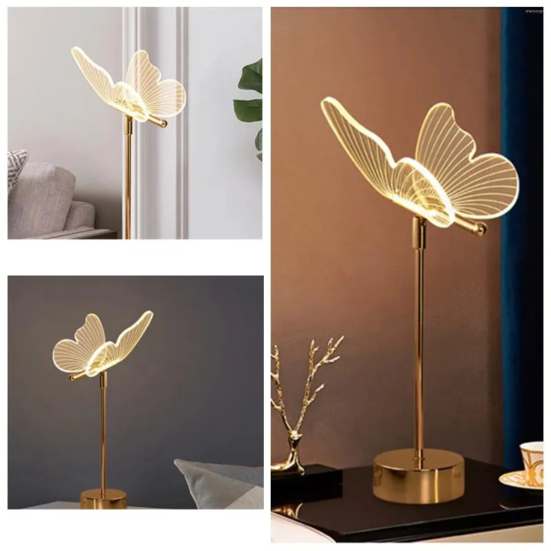 테이블 램프 LED 꽃 장식 램프 3 가벼운 색상 아크릴 레트로 조명 장식품 180도 조절 가능한 전등 침실 장식