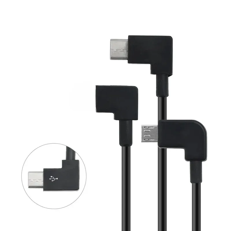 Câble USB 20cm pour le câble de charge rapide de type C courte 2,4a Câble de charge rapide Elbow 90 degrés USB C Micro USB Data Cable pour tous les smartphones