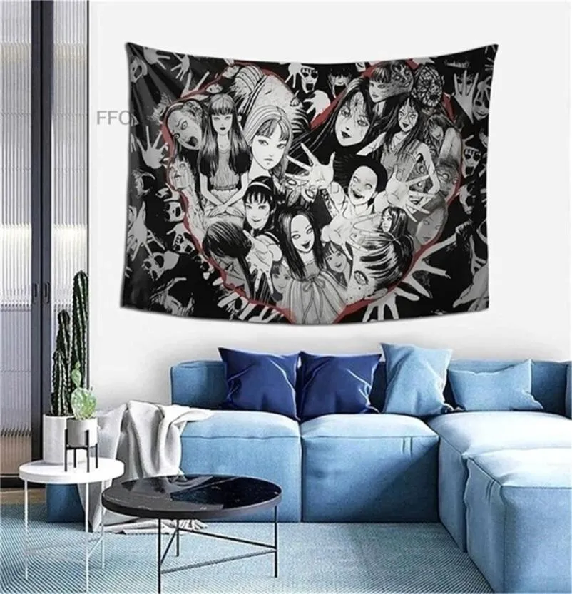 Anime Tomie Junji Ito Wall Hangend Tapestry Creepy Aesthetic Goth Room Decor Gordijn JAPP aan cartoon Tapestries Home Decoratie 27434095